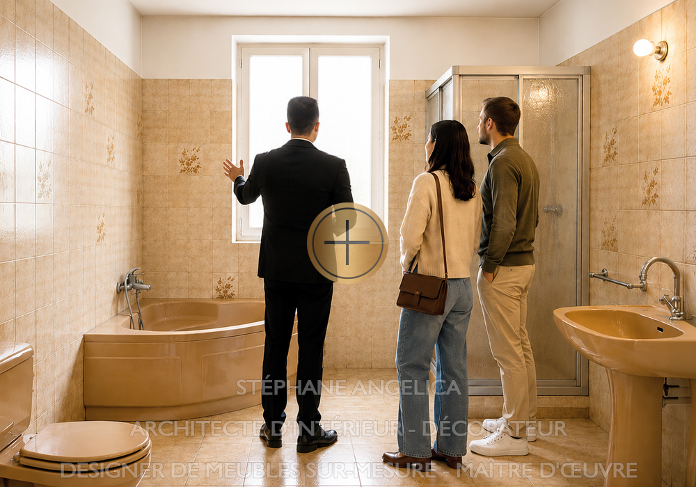 Projet de rénovation et d'aménagement de salle de bain accompagné par un architecte d'intérieur